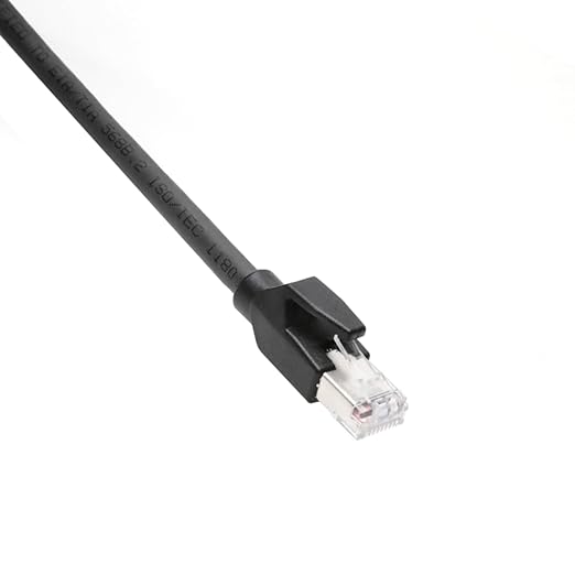 Alvin's Cables M12 X-Code 8 Pin Male to RJ45 Ethernet Cable for Cognex Keyence Camera, High-Flex Cat6a Cable for Industrial Automation, Fieldbus Module, Robotics, Right Angle 65.6ft/20m