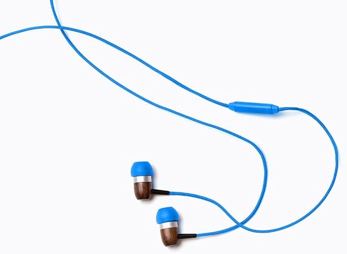 Symphonized Premium Wooden Earphones Wired (3.5mm Jack) Deep Bass Sound, 3D Sound, Microphone Volume Control, 90% Noise Cancelling for Type C Devices. Earphones for Android