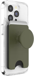 PopSockets Phone Wallet with Expanding Grip and Adapter Ring for MagSafe, Phone Card Holder, Wireless Charging Compatible, Wallet Compatible with MagSafe - Fatigue
