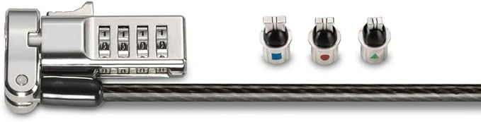 Kensington Universal 3-in-1 Combination Laptop Lock, Computer Security Locking Cable - Resettable Version (K62316WW), Black