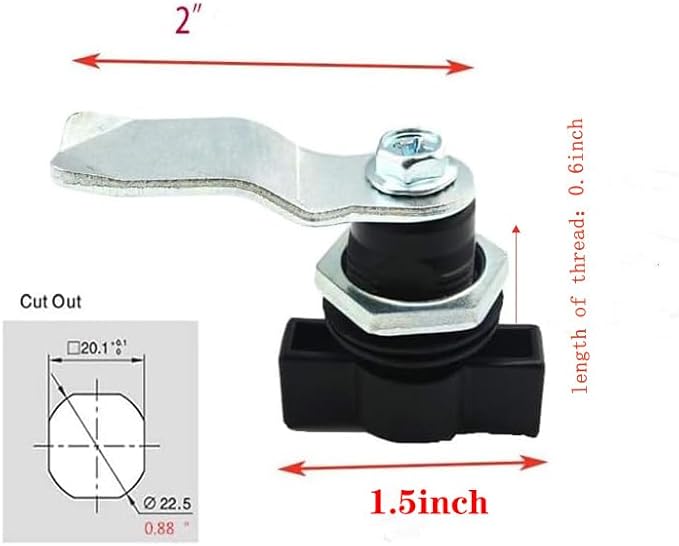WJSKDQ 4pcs Thumb Operated Offset Cam Lock Thumb Cam Lock for Machine Cabinet Drawer Black_3
