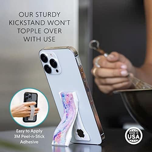LOVEHANDLE PRO Premium Phone Grip - Silicone Phone Strap - Magnetic Phone Mount and Kickstand for Smartphone and Tablet - Kaleidoscope Silicone