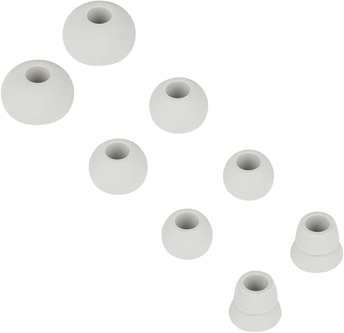4 Pairs Silicone Ear Tips Earbuds Replacement Tips Earbuds Cap Eartips Tips Compatible with Powerbeats 1/2/3 Wireless Beats by Dre Headphones (Light Gray)