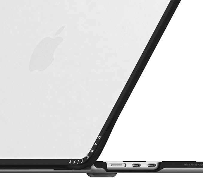 CASETiFY Impact MacBook Air 13.6" (M2-M4) Case [Cushioned Impact Corners/Scratch-Resistant/Anti-Slip Grip] - Groovy Clear - Clear Black