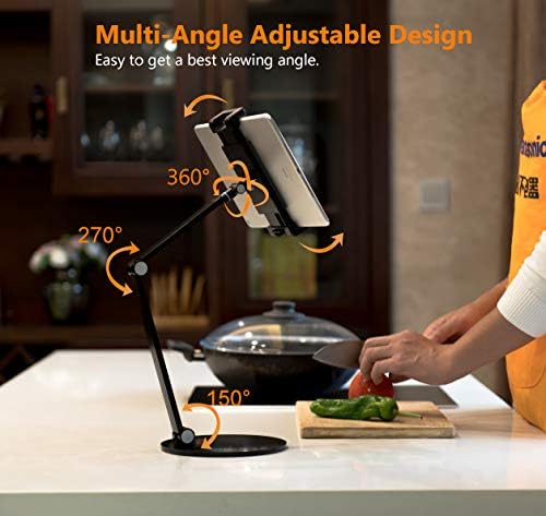 Surface Pro Stand, iPad Pro 12.9 Holder, Multi-Angle Adjustable Tablet Stand Holder for 4.7''- 13'' Screen Microsoft Surface Pro Series, iPad Pro 11/12.9, iPad, mini, Air and More (Black)
