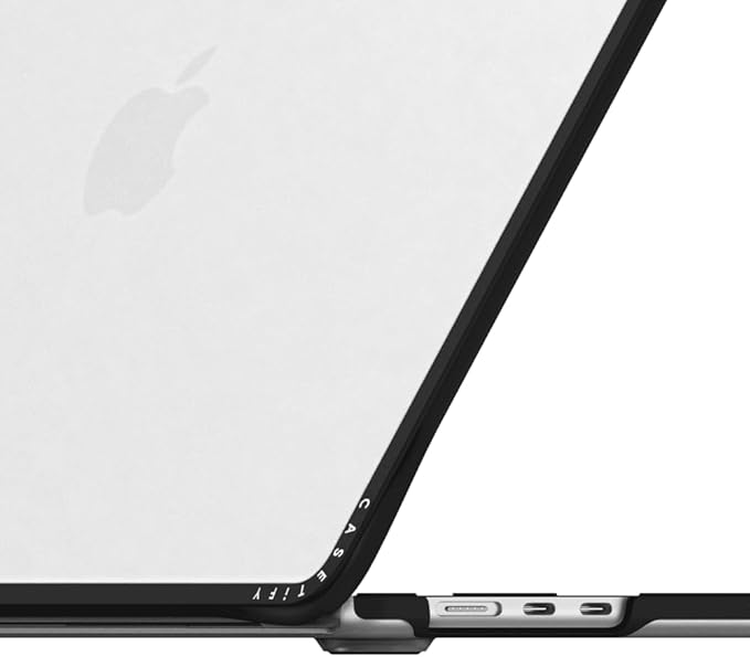 CASETiFY Impact MacBook Air 15" (M2-M4) Case [Cushioned Impact Corners/Scratch-Resistant/Anti-Slip Grip] - Chrome Doodles - Clear Black