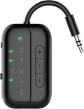 Bluetooth Transmitter Receiver, 2-in-1 V5.3 Wireless Adapter for Airplane, TV, PC, Gym, Switch. Supports up to 2 AirPods/Headphones. Audio Receiver for Car/Home Stereo,with AptX Low Latency & HD