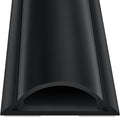 ZhiYo Cord Hider Floor 68in(4xL17in), Rigid PVC Floor Cord Cover, Hard PVC Floor Wire Cover, Floor Cable Cover for Cable Management Floor, Cable Floor Cover Black, Cord Cavity - 1in W x 0.35in H