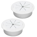 Desk Grommet 2" (50 mm), Desk Hole Cover for Cables White, Cable Grommet ABS Plastic, Desk Hole Grommet for Office and Home Table Cable, Detachable & Flexible Cable Cord Organizer-2 Pcs