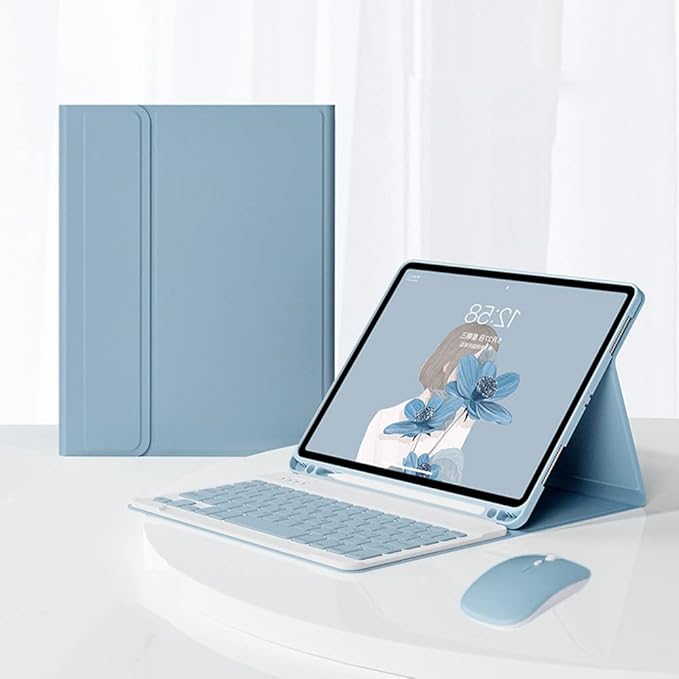 AnMengXinLing Keyboard Case for iPad Pro11 2022/2021 with Mouse Detachable Wireless Keyboard Pencil Holder Slim Smart Cover for iPad Pro 11 inch 4rd Gen/3rd Gen (Blue)