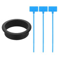 uxcell Desk Grommet, 2-3/16" (55mm) Zinc Alloy Cable Hole Cover Wire Cord Organizer with Marked Cable Ties for Home Office Desktop Wire, Black