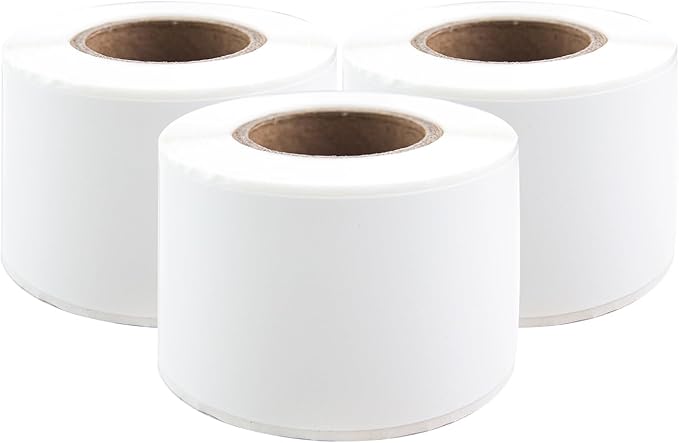 PUQU 30x70mm Direct Thermal Sticker Labels, Self-Adhesive All-Purpose Label Maker Tape, Compatible with AQ Series Label Printer, Refills Standard Laminated Office Labeling, 3 Rolls, 330 Labels