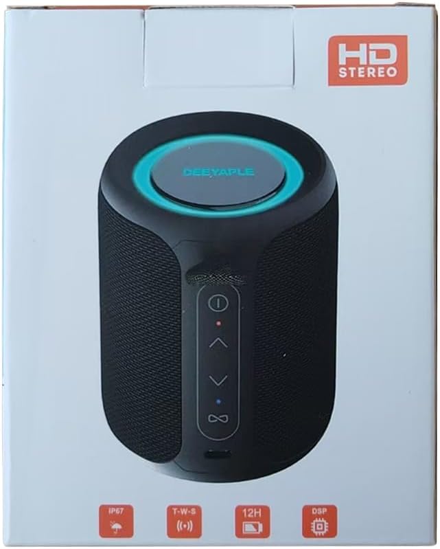 Bluetooth Speaker Wireless,IP67 Waterproof & Dustproof Portable Speaker with Lights,15W Loud Stereo Sound, 2500mAh Battery All Day Playtime, TWS Pairing, BT5.3, Home/Party/Outdoor/Beach (Pink)