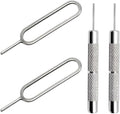 4 Pcs SIM Card Removal Openning Tool Tray Eject Pins Needle Opener Ejector Compatible with All iPhone Apple iPad HTC Samsung Galaxy Cell Phone Smartphone Watchchain Link Remover (Style A)
