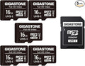 GIGASTONE 16GB 5-Pack Micro SD Card, FHD Video, Surveillance Security Cam Action Camera Drone, 85MB/s Micro SDHC UHS-I U1 Class 10, with Adapters