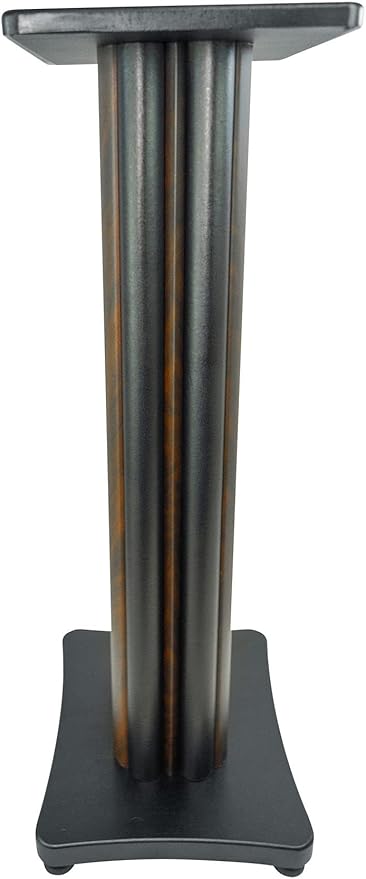 Rockville SS28D Premium 28" Dark Wood Speaker Stands, Solid MDF, Dual Top Plates, 100Lb Capacity, Stable Base for Home Theater & Hi-Fi Audio