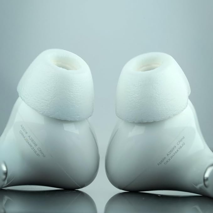 Comply TrueGrip MAX | Premium Memory Foam Replacement Earbud Tips for Apple AirPods Pro 1 & 2 | Long Lasting Comfort, Extreme Durability, Secure Fit, Superior Noise Isolation| White (Small) (1 Pair)