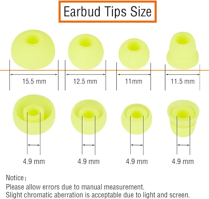 4 Pairs Silicone Replacement Earbud Tips Earbud Cap Compatible with Powerbeats 1/2/3 Wireless Beats by Dre Headphones,Ear Bud Tips(Yellow)