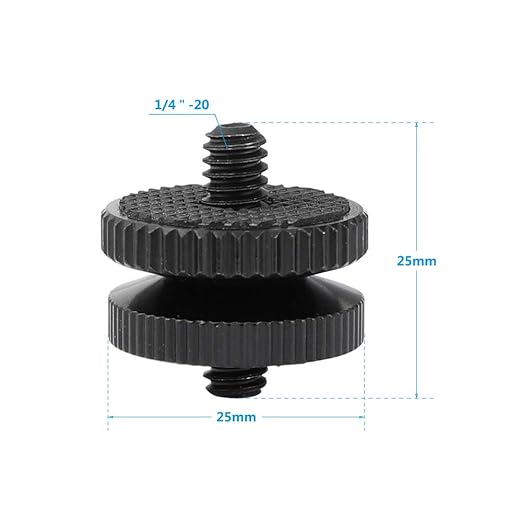 CAMVATE 1/4"-20 Male Thread Screw Double End (2 Pieces) - 2417