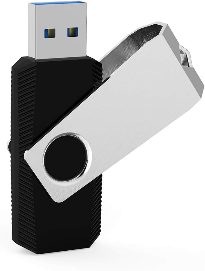 Aiibe 5 Pack 32GB Flash Drive USB Flash Drive USB 2.0 Thumb Drive Swivel U Disk Memory Stick 32 GB Multi Pack USB Drives with Led Light (32G, 5 Colors: Black Red Cyan Green Purple)