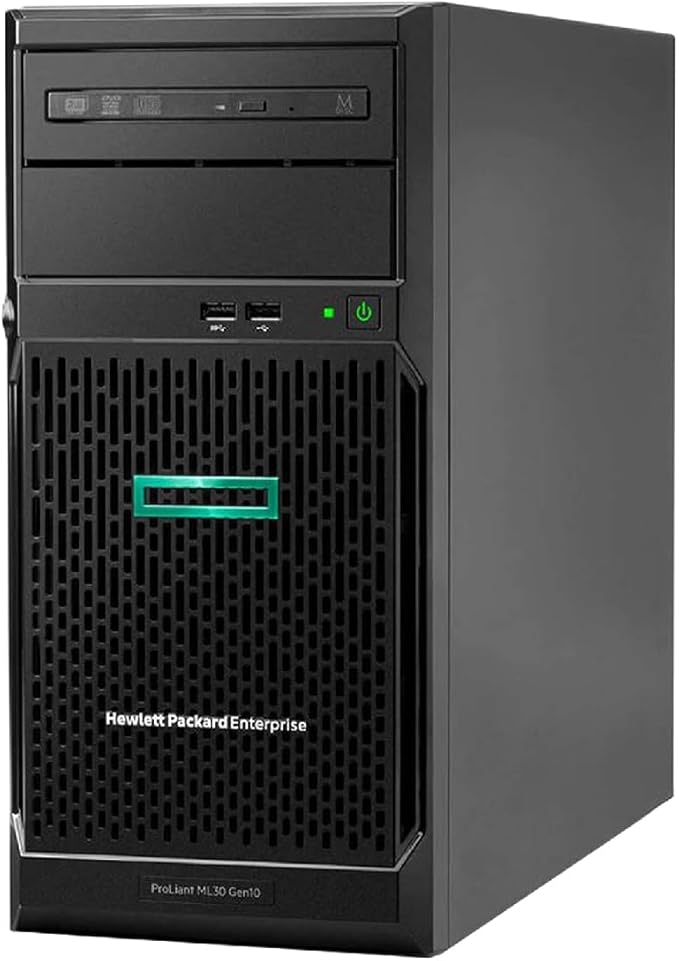 Hewlett Packard Enterprise HPE ProLiant ML30 Gen10 Plus Tower Server, Xeon E-2314 4-Core 2.8GHz, 64GB DDR4 Memory, 16TB HDD Storage, RAID, iLO