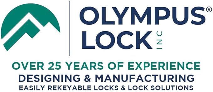 Olympus Rekeyable Cam Lock | 1" Cylinder 915 Key, Keyed Alike | US26D Chrome Cabinet | Grade 1 Lock for Doors & Drawers