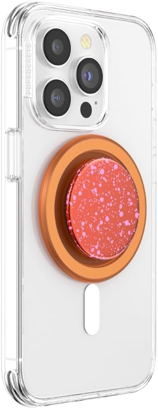 PopSockets Phone Grip for MagSafe with Kickstand, Magnetic Stand, Swappable Top, Secure Hold for iPhone MagSafe Cases, Phone & Tablet Grip - Clay Speckle