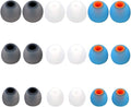 Brandless Earbud Tips Replacement - 9 Pairs SML, Blue, Black, White - Silicone & Plastic - Compatible with SENSO, TOZO, Sony & More