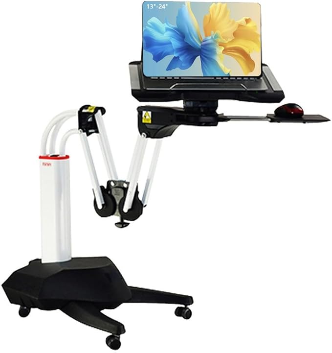 Versatile Rolling Laptop Desk - Portable Bed Table for Home, Office, School, and Medical Use - Adjustable Height Laptop Stand for Bed and Writing - Convenient Lap Desk Solution