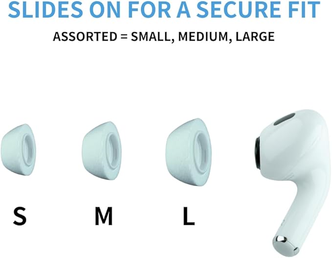 Comply TrueGrip MAX | Premium Memory Foam Replacement Earbud Tips for Apple AirPods Pro 1 & 2 | Long Lasting Comfort, Extreme Durability, Secure Fit, Superior Noise Isolation| White (Small) (1 Pair)