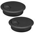 5 Pcs Desk Grommet 3-1/8" / 80 mm, Desk Cord Hole Cover, Cable Grommet ABS Plastic, Desk Hole Grommet for Home & Office Pc, Detachable Adjustable Cable Cord Organizer-Black