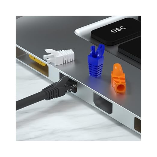 50 Pcs Cat5 Cat5E Cat6 Strain Relief Boot, RJ45 Plug Connector Cover Modular Network Plug Connector Cap Cable Connector Boots, Purple