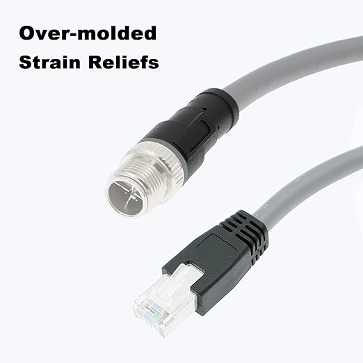 Alvin's Cables M12 X Coded 8 Pin Male to RJ45 Shielded Ethernet Cable M12 8 Position Cat6a Cable for Cognex Industrial Camera 8M/26ft