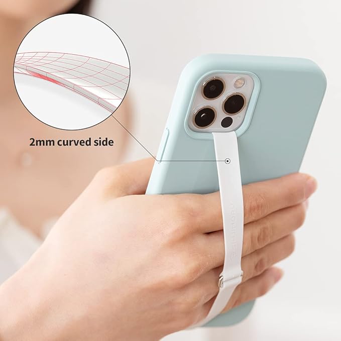 C-Shaped Clip Finger Phone Grip, Sinjimoru Silicone Cell Phone Strap for Phone Case with Clip as Phone Loop Holder for iPhone Case & Samsung Phone. Sinji Loop Clip Wine Red 200