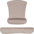 MOSISO Wrist Rest Support for Mouse Pad & Keyboard Set, Ergonomic Mousepad Non-Slip Base Home/Office Pain Relief & Easy Typing Cushion with Neoprene Cloth & Raised Memory Foam, Taupe Brown