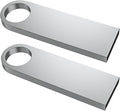 ABLAZE 1GB Flash Drive 2 Pack, Metal USB 2.0 Thumb Drives with Keychains USB Stick Pendrive (Sliver)