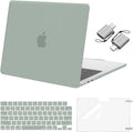 MOSISO Compatible with MacBook Air 13 inch Case 2025 2024 2023 2022 M4 A3240 M3 A3113 M2 A2681, Plastic Hard Shell&Keyboard Cover&Screen Film&Type C for MacBook Air 13.6 inch Case, Antique Green