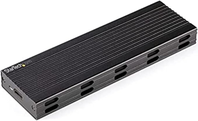 StarTech.com USB-C 10Gbps to M.2 NVMe or M.2 SATA SSD Enclosure, Portable External PCIe/SATA NGFF SSD Aluminum Case, USB Type-C / Type-A Host Cables, Supports 2230/2242/2260/2280 - TAA