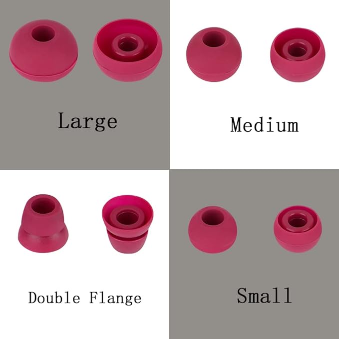 4 Pairs Earbud Replacement Tips Silicone Earbud Tips Compatible with Powerbeats 1/2/3 Wireless Beats by Dre Headphones,S/M/L and Double Flange