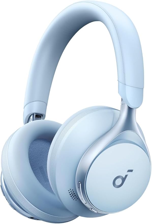 Soundcore by Anker, Space One, Active Noise Cancelling Headphones, 2X Stronger Voice Reduction, 40H ANC Playtime, App Control, LDAC Hi-Res Wireless Audio, Comfortable Fit, Clear Calls, Bluetooth 5.3