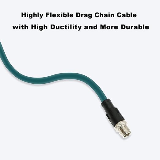 Alvin's Cables M12 X Code 8 Position to RJ45 Ethernet Cable for Cognex in Sight 8200 8400 Series Industrial Camera Shielded Cord IP67 Waterproof 6.5ft/2M
