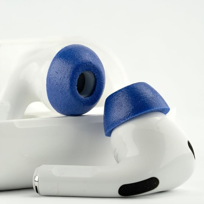 Comply TrueGrip MAX | Premium Memory Foam Replacement Earbud Tips for Apple AirPods Pro 1 & 2 | Long Lasting Comfort, MAX Durability, Secure Fit, Superior Noise Isolation| Blue (Medium) (3 Pairs)