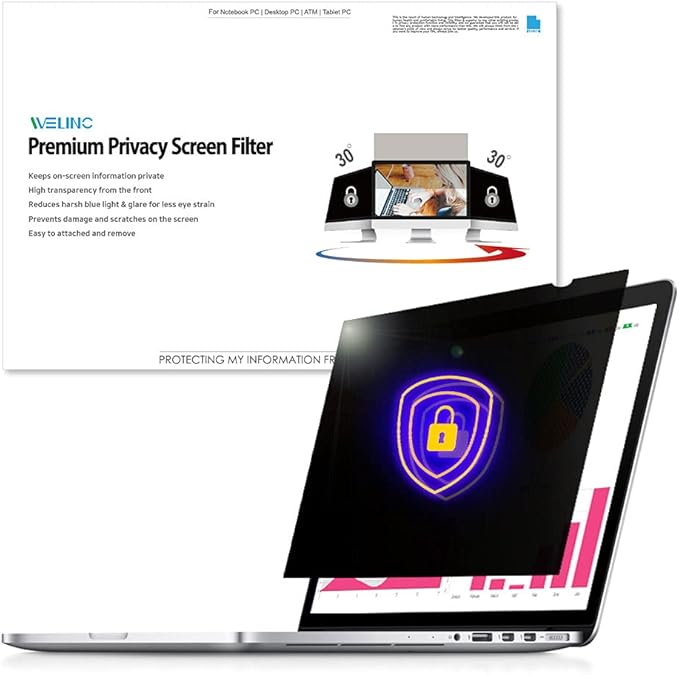 15.0 Inch - 16:9 Aspect Ratio - Laptop Privacy Screen Filter for Widescreen Laptop - Notebook - Anti-Glare - Anti-Scratch Protector Film for Data confidentiality