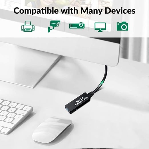 16.4FT USB 3.0 Extension Cable,USB Extension Cord A-Male to A-Female,Compatible with Oculus Quest 3 VR,Headset,Hard Drive,Printer,Keyboard, Mouse,PS4 and More