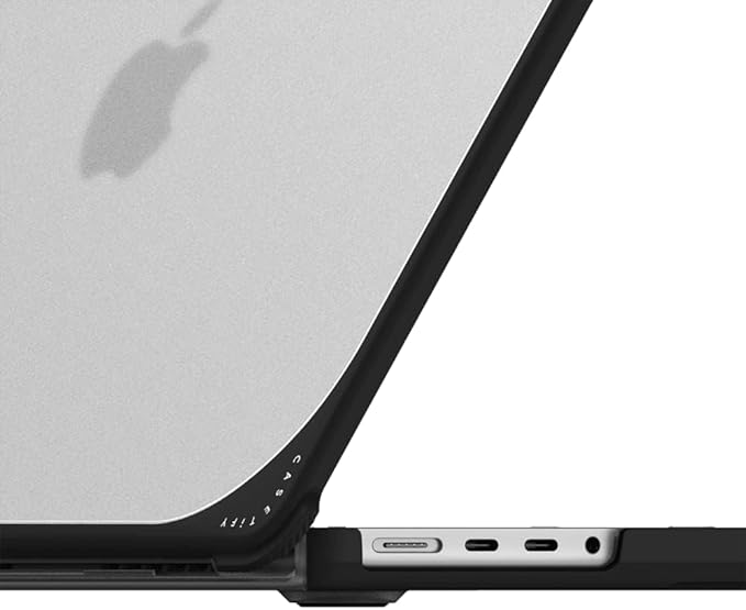 CASETiFY Bounce MacBook Pro 16-inch (M3/M4) Case [Enhanced Protective Corner Design/Ventilation Cutouts/Anti-Slip Grip] - Apple MacBook Case by Tess Smith-Roberts - Clear Black