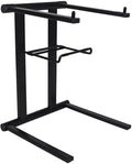 Rockville RLS2400 Lightweight Folding DJ Laptop Stand, Adjustable Height, Extra Shelf, Travel Bag, for DJs and Mobile Performers