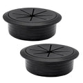 2 Pcs Desk Grommet 2-3/8" / 60 mm, Desk Hole Cover for Cables Black, Cable Grommet ABS Plastic, Desk Hole Grommet for Home & Office Pc, Detachable Cable Cord Organizer