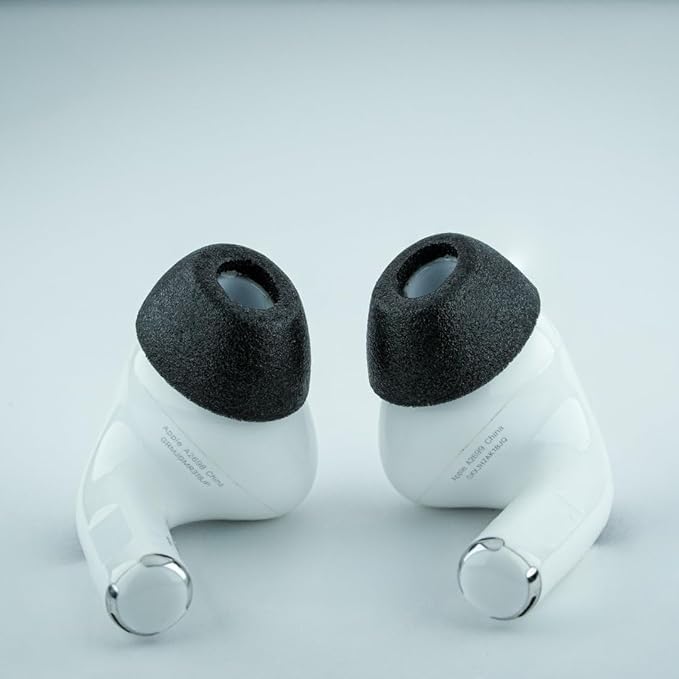 Comply TrueGrip MAX | Premium Memory Foam Replacement Earbud Tips for Apple AirPods Pro 1 & 2 | Long Lasting Comfort, Extreme Durability, Secure Fit, Superior Noise Isolation| Black (Medium) (1 Pair)