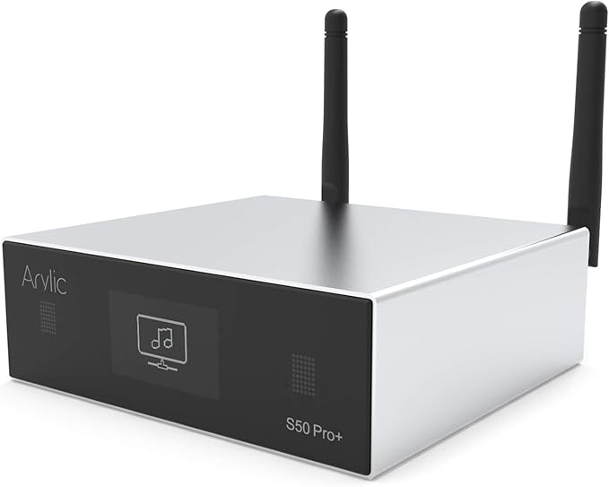 Arylic Up2stream S50 Pro+, Receiver Audio WiFi e Bluetooth,Preamplifier aptX HD con ESS Sabre Dac AKM ADC Multiroom/multizone, Ricevitore Stereo Wireless con AirPlay, Spotify, Internet Radio