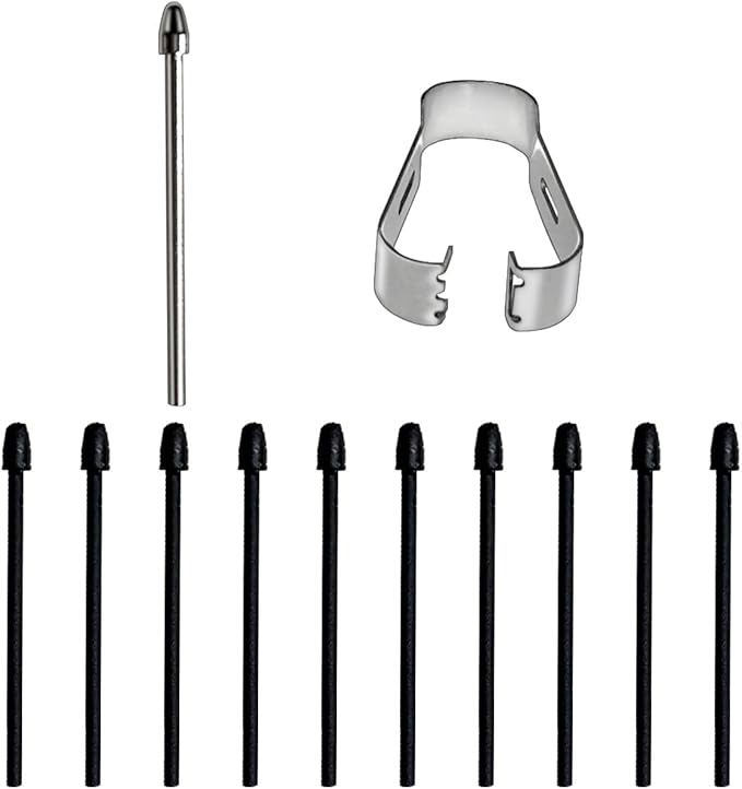 Pen Tips Replacement Compatible with Kindle Scribe Basic Pen, Pencil Nibs Compatible with Kindle Scribe Premium Pen (1 PCS Metal Tips, 10 PCS 2B Tips)